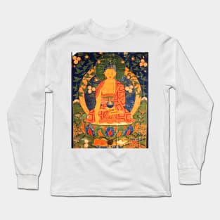 Tibetan Buddhist Medicine Buddha Thangka Reproduction Long Sleeve T-Shirt